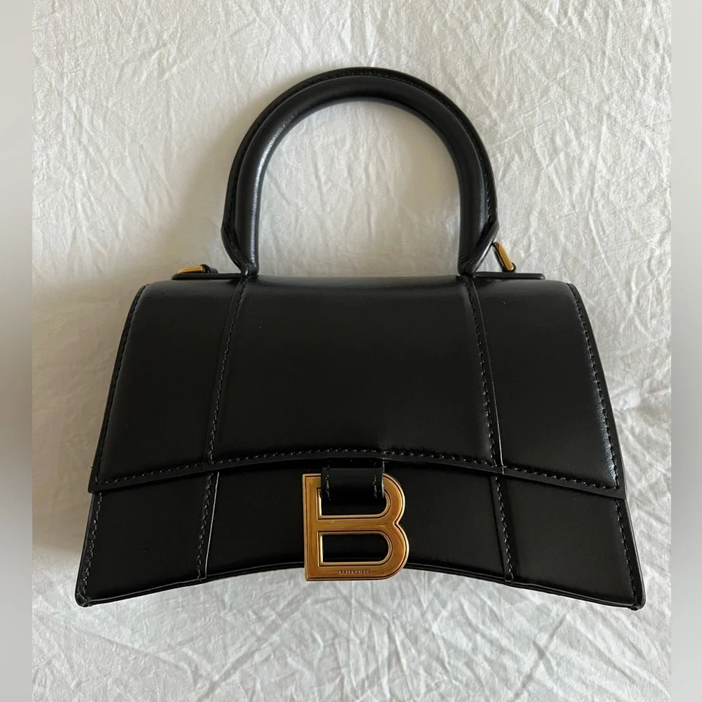 BALENCIAGA BLACK XS HOURGLASS BAG 100% AUTHENTIC - Picture 2 of 7